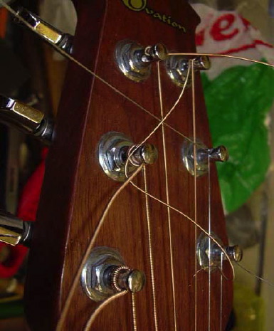 a badly strung guitar